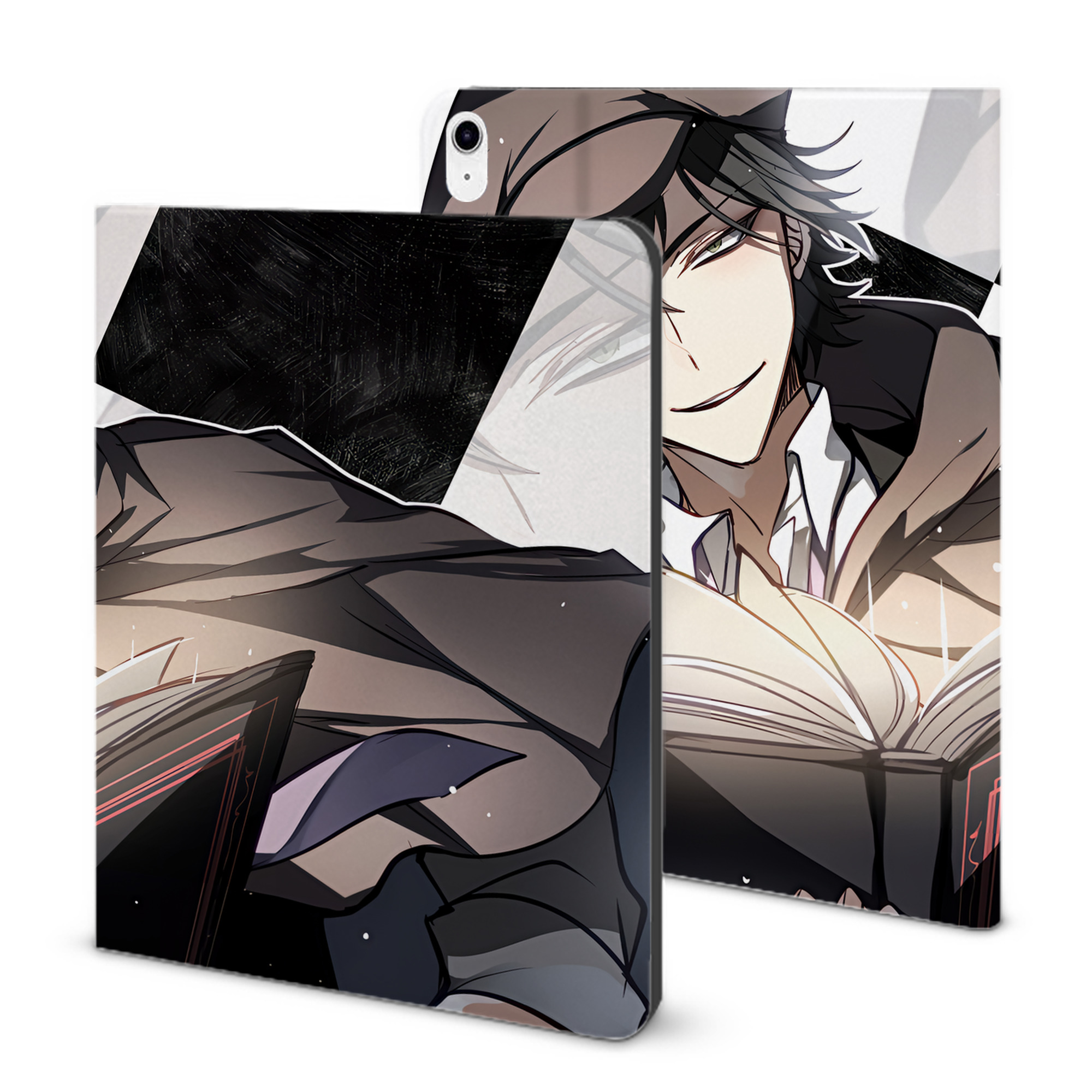（画像用） 文豪ストレイドッグス Bungo Stray Dogs IPad ケース ブック型 PUレザー TPU 耐衝撃 軽量 薄型 ペン収納なし 全面保護 IPad 各モデル対応
